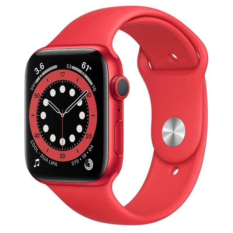 Apple Watch Series 6 GPS 44mm Aluminio (PRODUCT) RED con Correa Deportiva Roja