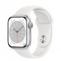 Apple Watch Series 8 GPS 41mm Caja de Aluminio Plata con Correa Deportiva Blanca